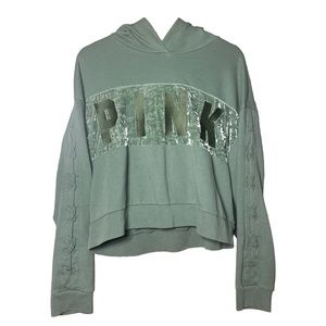 VS Pink Velvet Sage Green Hoodie.